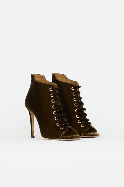 Jimmy Choo Velvet Bootie Heel
