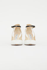 Jimmy Choo White & Multicolour Textured Patent Heel