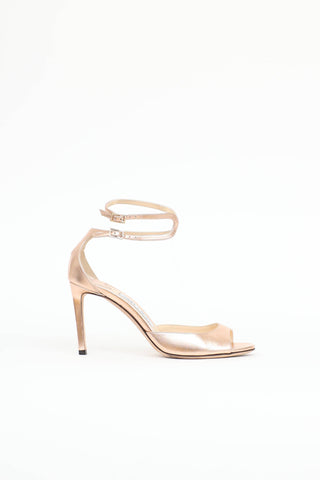 Jimmy Choo Metallic Peep Toe Pump
