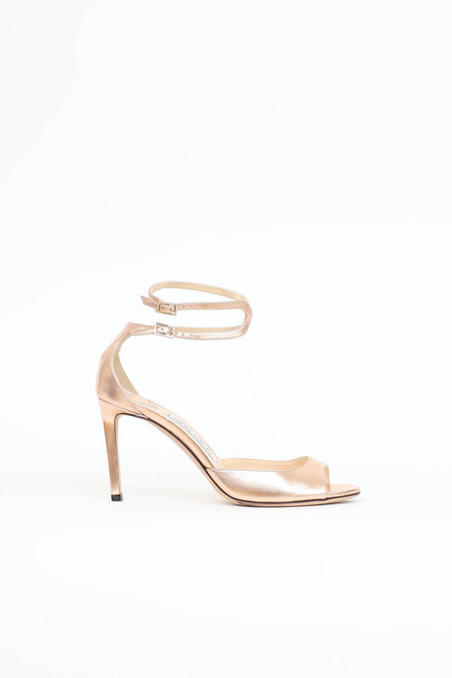 Jimmy Choo Metallic Peep Toe Pump
