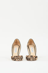 Jimmy Choo Beige & Black Printed Hair Pump