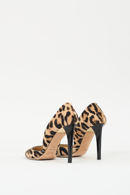 Jimmy Choo Beige & Black Printed Hair Pump