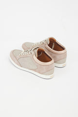 Jimmy Choo Beige Suede Glitter Sneaker