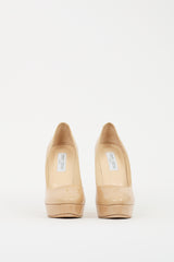 Jimmy Choo Beige Patent Leather Cosmic Pump