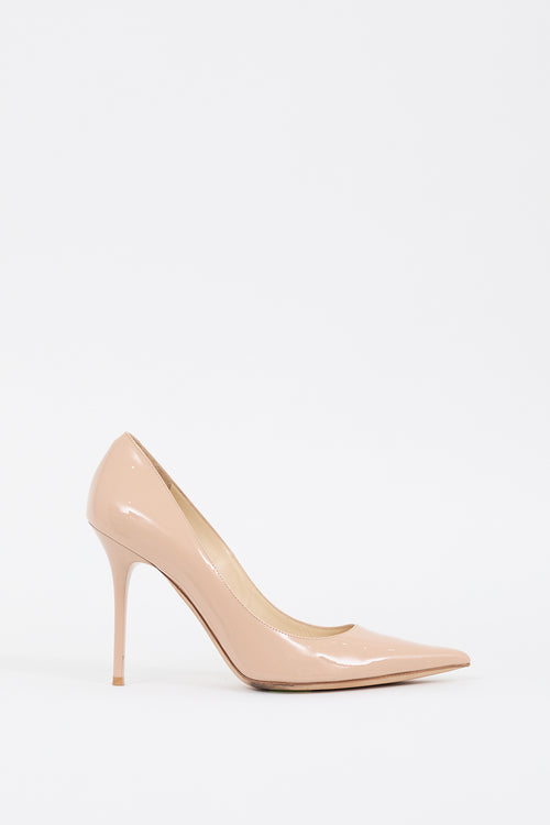 Jimmy Choo Beige Patent Leather Love 100 Pump