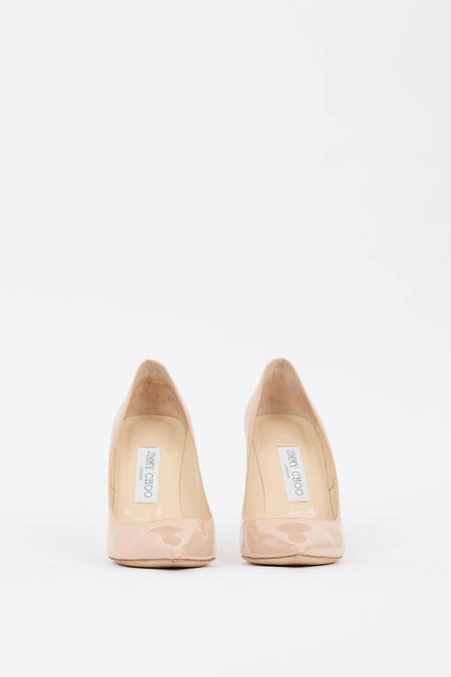 Jimmy Choo Beige Patent Leather Love 100 Pump