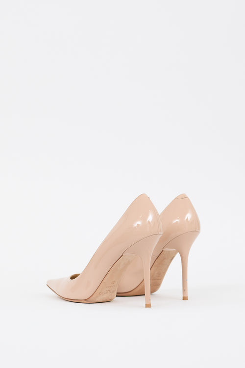 Jimmy Choo Beige Patent Leather Love 100 Pump