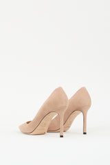 Jimmy Choo Beige Suede Romy 85 Pump