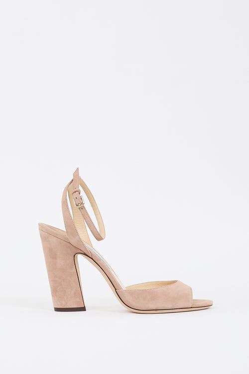 Jimmy Choo Beige Suede Miranda 85 Heel