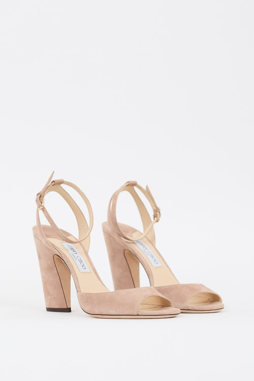 Jimmy Choo Beige Suede Miranda 85 Heel