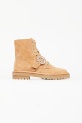 Jimmy Choo Beige Suede Cora Ankle Boot