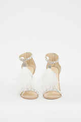 Jimmy Choo Beige Embellished Feather Viola Pump