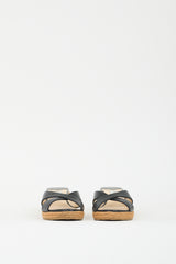 Jimmy Choo Black & Brown Leather Almer 50 Wedge Sandal