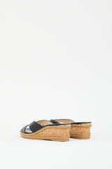 Jimmy Choo Black & Brown Leather Almer 50 Wedge Sandal