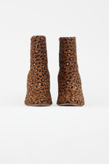 Jimmy Choo Brown & Black Textured Stiletto Boot