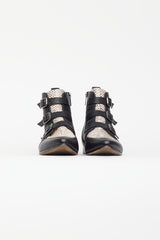 Jimmy Choo Black & Cream Embossed Marlin Buckle Boot