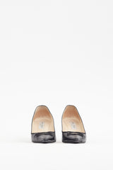 Jimmy Choo Black Embossed Leather Latticed Pump