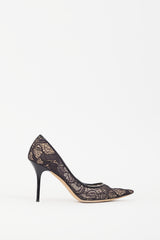 Jimmy Choo Black & Beige Lace Love Pump