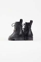 Jimmy Choo Black Leather & Crystal Cruz Boot