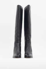 Jimmy Choo Black Leather Knee High Boot