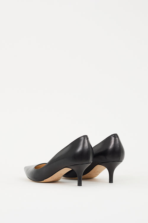 Jimmy Choo Black Leather Romy 60 Pointed Toe Pump