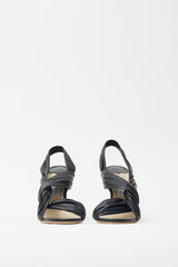 Jimmy Choo Black Leather Twist Strap Heel