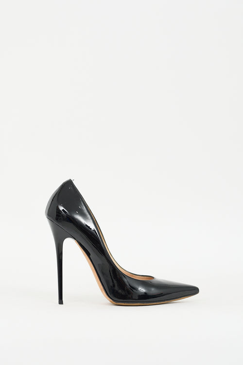 Jimmy Choo Black Patent Leather Love 100 Pump