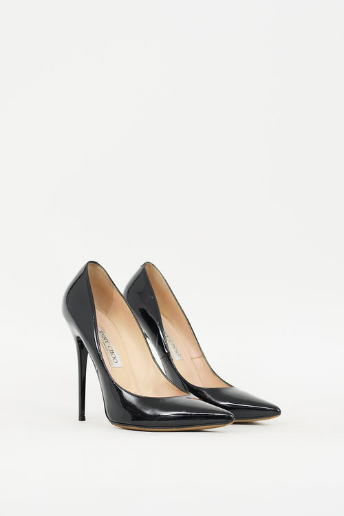 Jimmy Choo Black Patent Leather Love 100 Pump