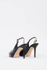 Jimmy Choo Black Patent Leather Slingback Heel