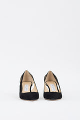 Jimmy Choo Black Suede Scalloped Pump