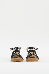 Jimmy Choo Black Suede Denise Embellished Espadrille Sandal