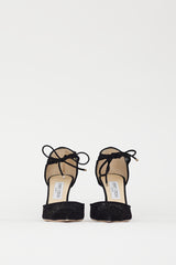 Jimmy Choo Black Velvet Mesh Vince D'Orsay Heel