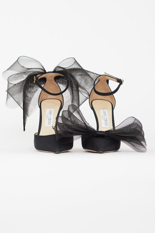 Jimmy Choo Black Averly 100 Bow Pump