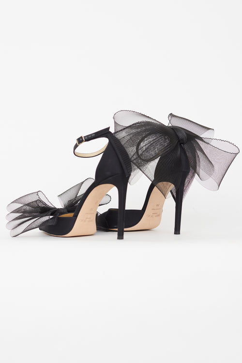 Jimmy Choo Black Averly 100 Bow Pump