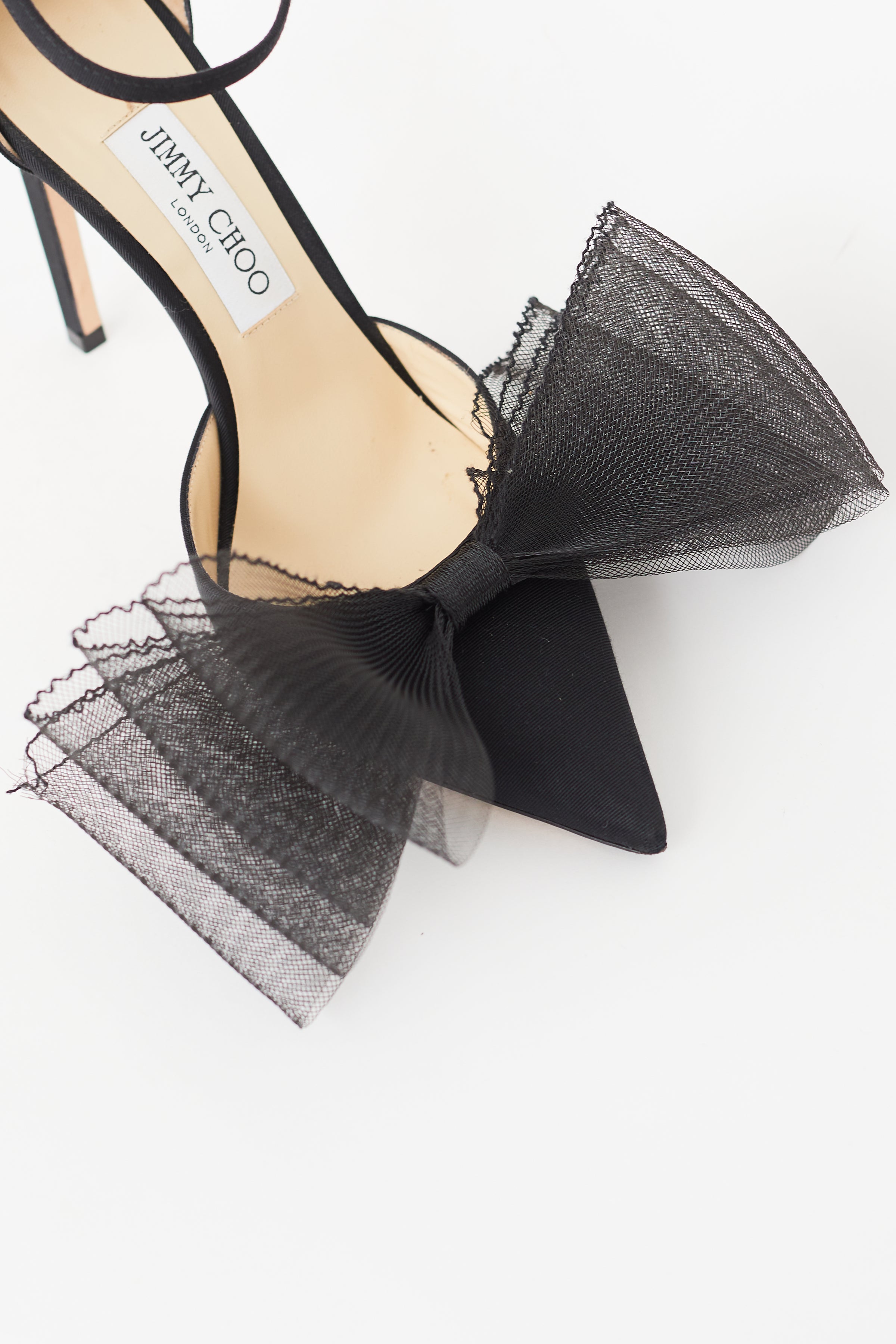 Jimmy choo black bow on sale heels