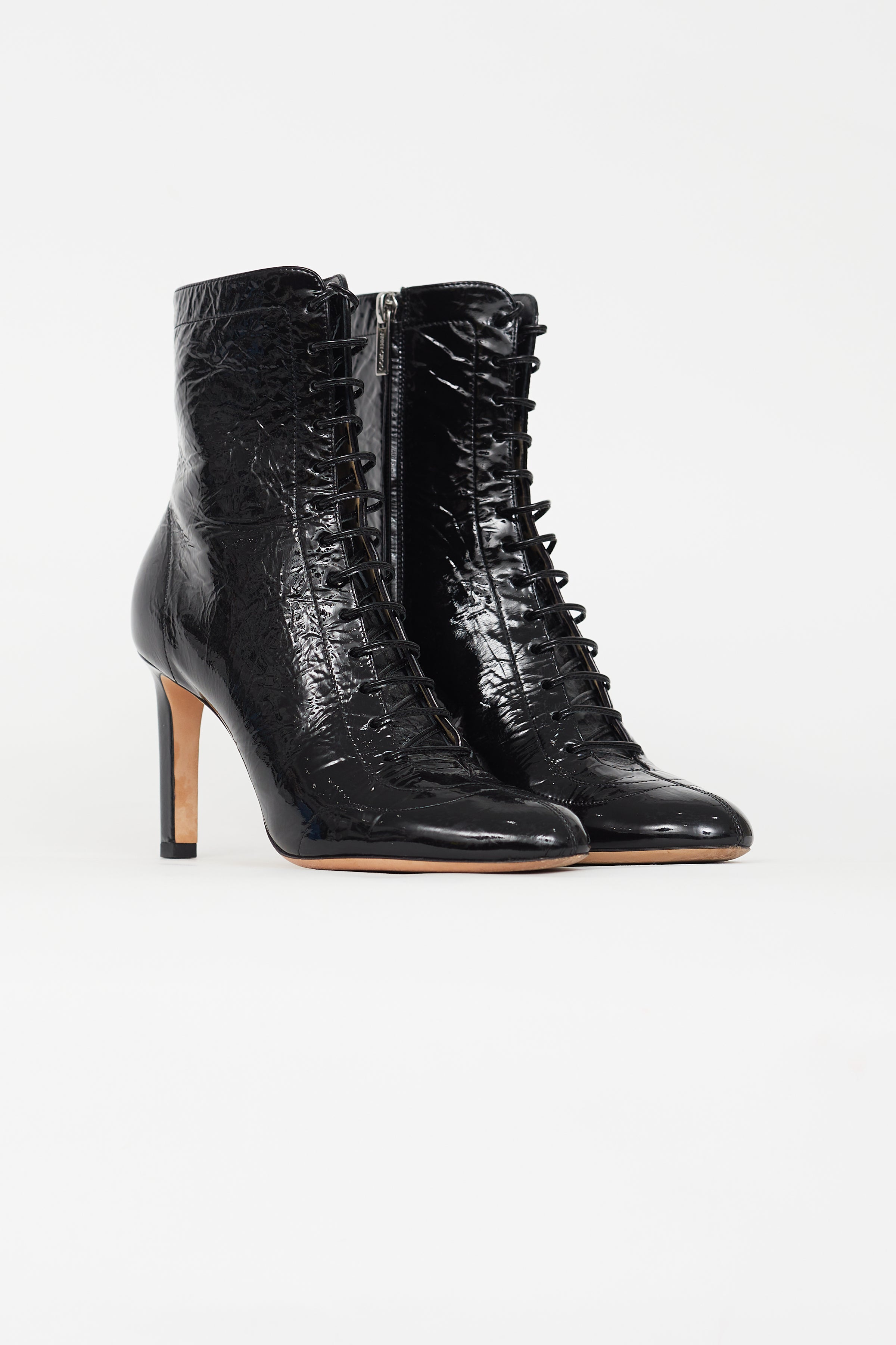 Jimmy Choo // Black Patent Daize Heeled Boot – VSP Consignment