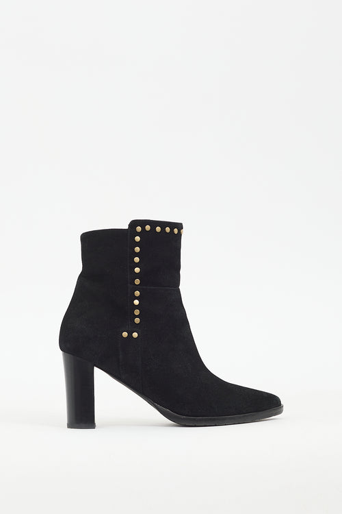 Jimmy Choo Black Suede Studded Harlow Boot