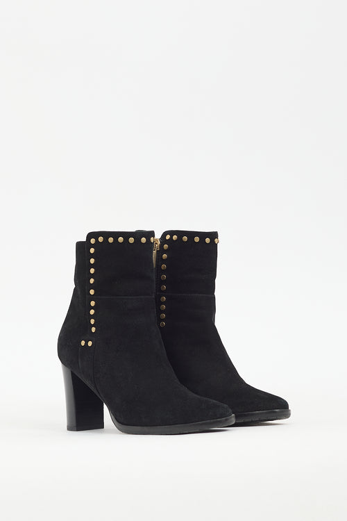 Jimmy Choo Black Suede Studded Harlow Boot