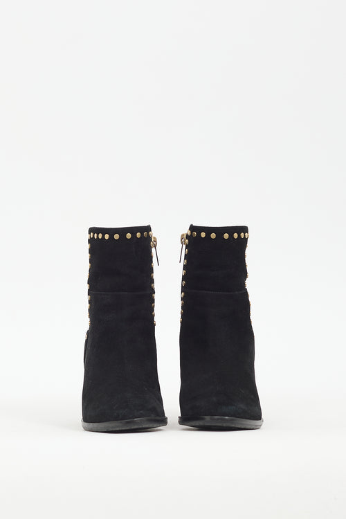 Jimmy Choo Black Suede Studded Harlow Boot