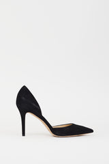 Jimmy Choo Black Shiny Suede Addison D'Orsay Pump