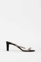 Jimmy Choo Black & Silver Crystal Bea 65 Heel