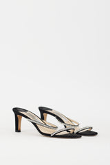 Jimmy Choo Black & Silver Crystal Bea 65 Heel