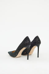 Jimmy Choo Black Multi Colour Glitter Pump
