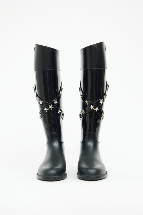 Jimmy Choo Black Belted Star Studded Boots