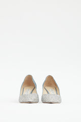 Jimmy Choo Silver & Blue Glitter Gradient Love 65 Pump