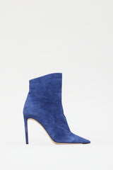 Jimmy Choo Navy Leather & Suede Convertible Knee High Boot
