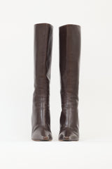 Jimmy Choo Brown Leather Agathe 85 Boot