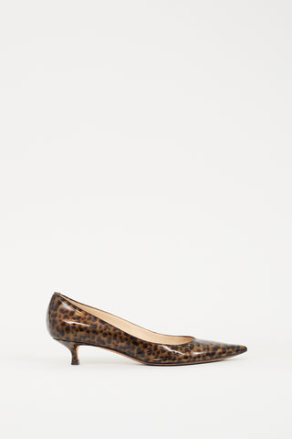 Jimmy Choo Brown & Black Patent Printed Amelia Pump