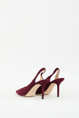 Jimmy Choo Burgundy Suede Slingback Pump