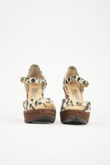 Jimmy Choo Canvas Printed Wedge Sandal